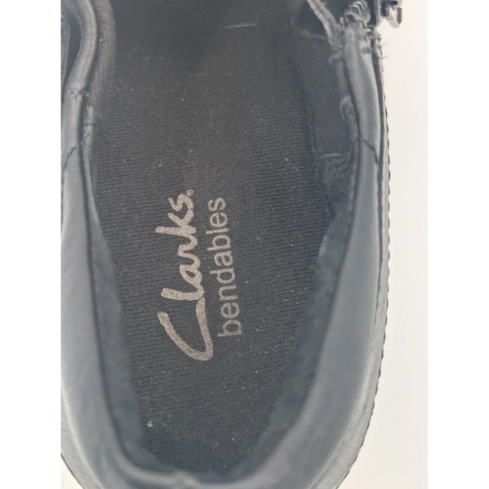 Clarks Bendables Leather Booties‎ 11N Black Buckle Ankle Boots 63046